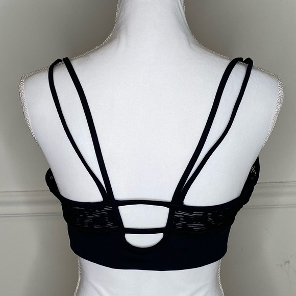 Anthropologie VMMA Black Sheer Designed Sports Bra - Picture 3 of 4